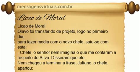 Mensagens Virtuais | Lição de Moral - Reflexão