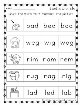 Read And Circle Short Vowel By Just So Sharon Oliver Tpt