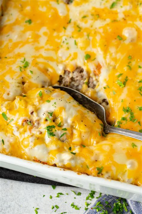 Low Carb Ground Beef Cauliflower Rice Casserole Oh Sweet Basil