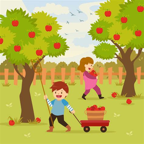 Fun Apple Picking 19857172 Vector Art at Vecteezy