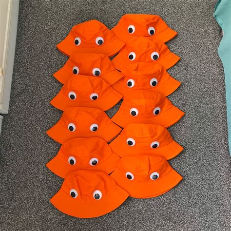 Sassy The Sasquatch Orange Bucket Hat With Googly Eyes Etsy