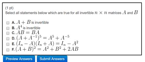 Solved Select All Statements Below Which Are True For All