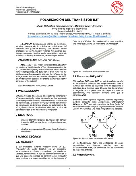 Informe Polarización DEL Transistor BJT 4413 4423 convertido