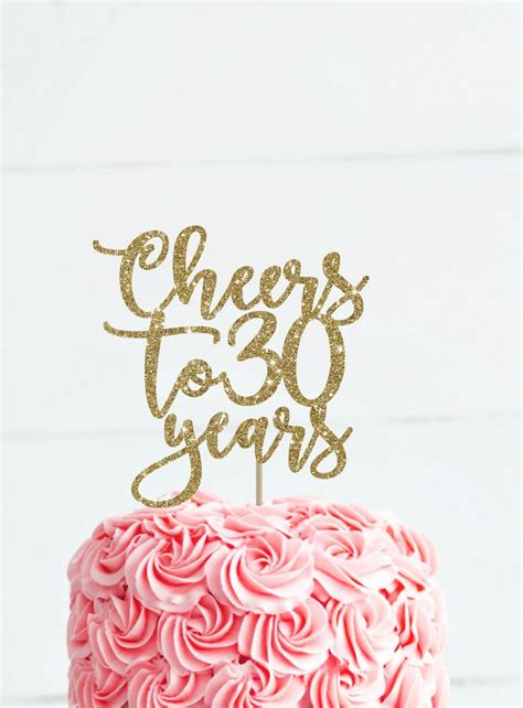 Cheers To 30 Years 30th Birthday Cake Topper 30 Birthday Decoration 30