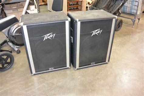 Pair Of Peavey International 115 150watt Professional Stage Speakers Working Big Valley Auction