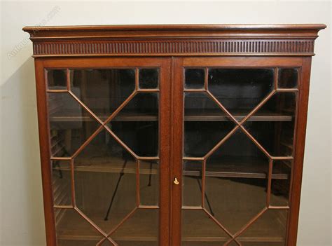 Edwardian Mahogany Glazed Bookcase Display Cabinet Antiques Atlas