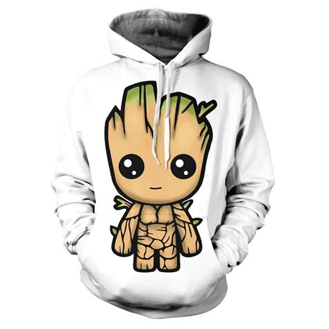 2019 Guardians Of The Galaxy Groot Hoodies Men Sweatshirts 3d Printed