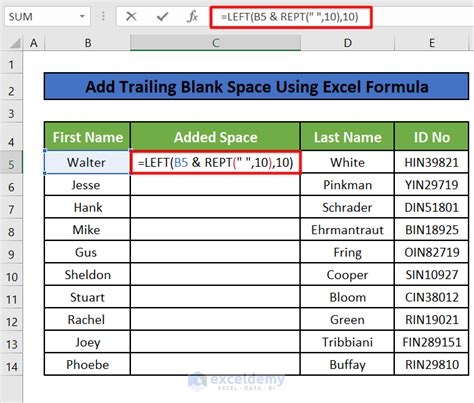 How To Add Blank Space In Excel Formula 6 Suitable Methods Exceldemy