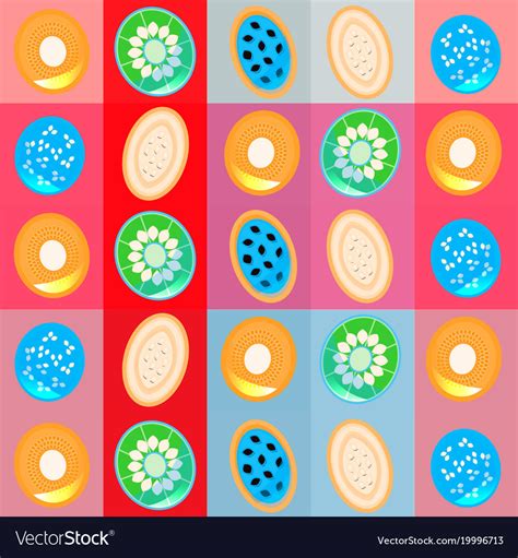 Colorful background with flat fruit slices Vector Image