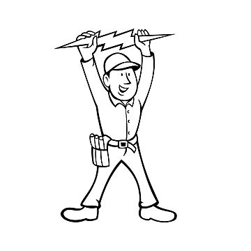 Electricians Vector Png Images Black And White Illustration Of An