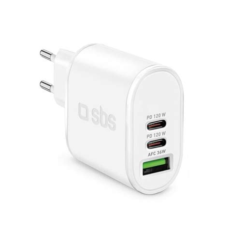 Ultraschnelles GaN 120 W Ladegerät USB C und USB A Weiß von expert