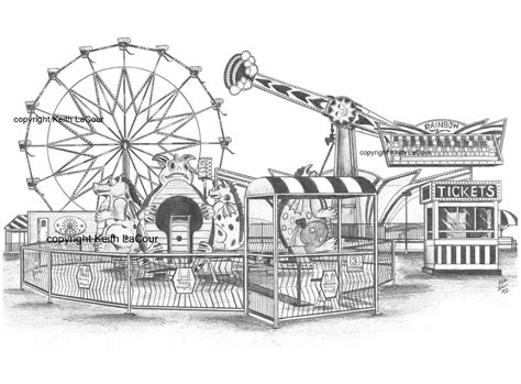 Dizzy Dragons Carnival Ride Pencil Drawing By Keith Lacour Flickr