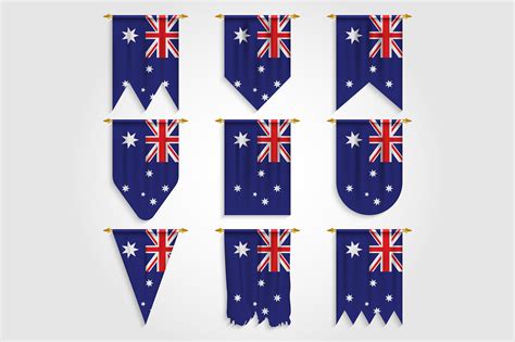 Australia Flag in Different Shapes Graphic by medelwardi · Creative Fabrica