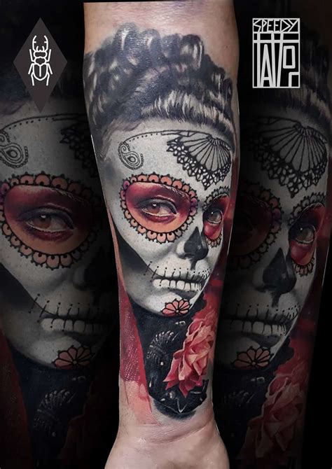 Sugar Skull Half Sleeve Tattoo Designs