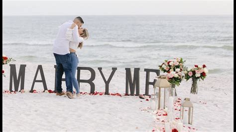 The Cutest Beach Proposal Ever We Re Engaged Youtube