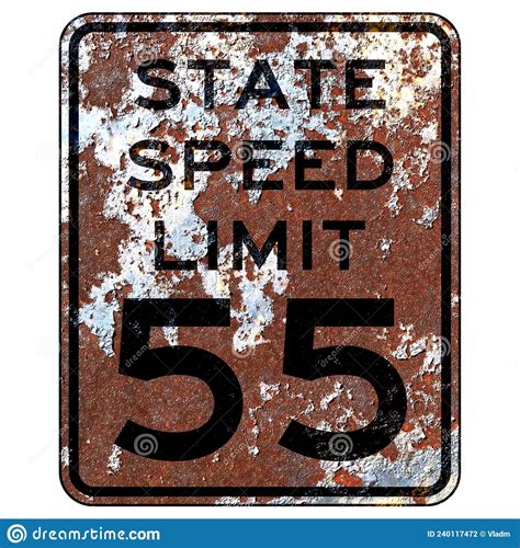 Old Rusty American Road Sign State Speed Limit New York Stock