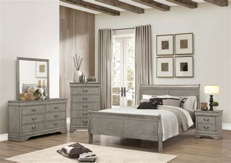 Crown Mark Louis Philip Grey Queen Bedroom Set B Q