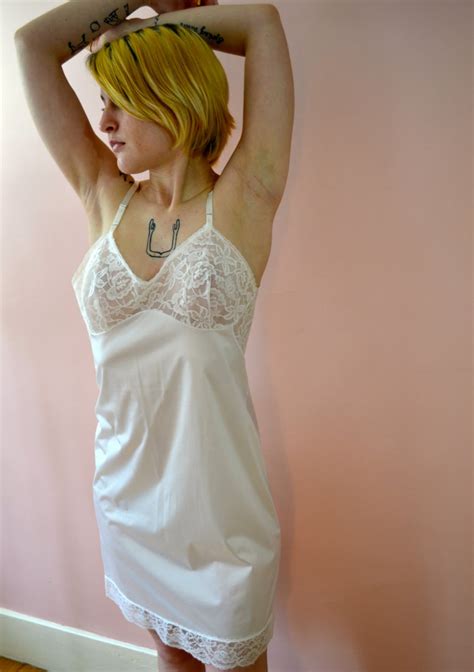 Vintage Lingerie 1960 S Vanity Fair White Full Slip Dress Etsy