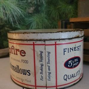 Antique Campfire Marshmallows Tin Made By The Campfire Co Chicago