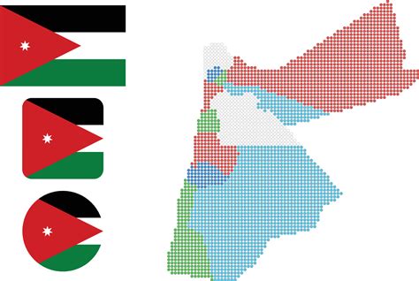 Jordan Map And Flag Flat Icon Symbol Vector Illustration