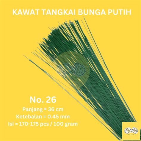 Jual 100 Gram Kawat Tangkai Bunga Floral Wire Shopee Indonesia