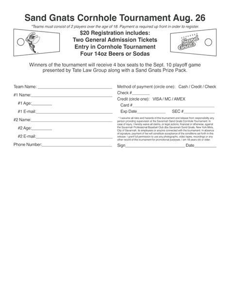 Cornhole Registration Form Fill Out Sign Online DocHub