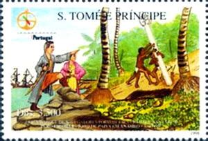 Марка Portuguese landing on Sao Tome Сан Томе и Принсипи Portugal 98