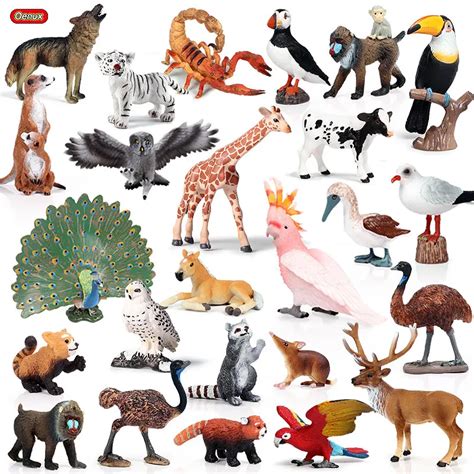 Oenux Realistic Wild Animals Action Figures Animal Zoo Tiger Horse ...