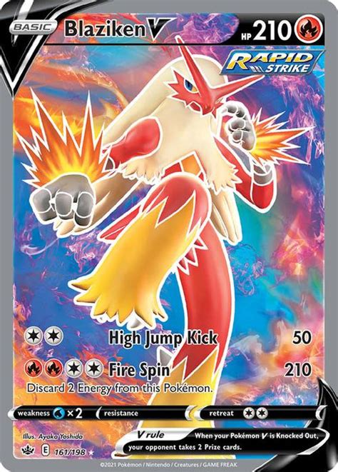 Blaziken V 161 198 Chilling Reign Full Art Ultra Rare Shady Bloom