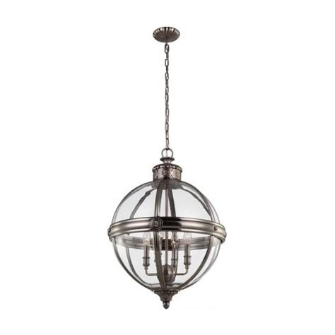 Traditional Victorian Style Glass Globe Pendant With Nickel Detailing