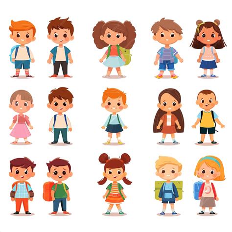 premium vector  collection  childrens characters including