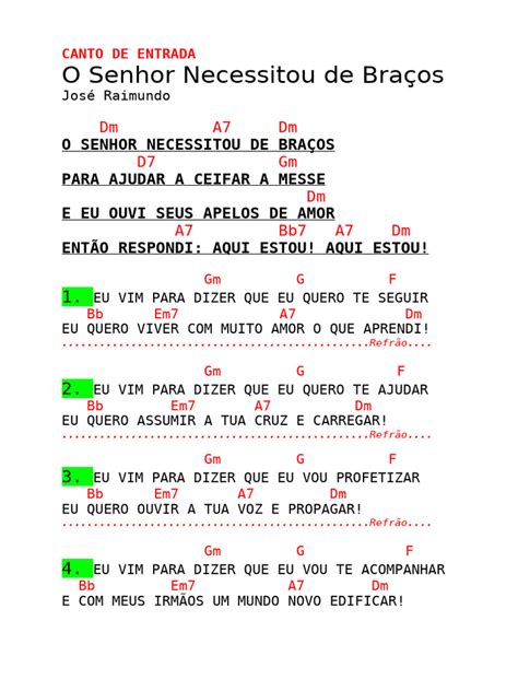 O Senhor Necessitou De Braços - O Senhor Necessitou de Braços | PDF