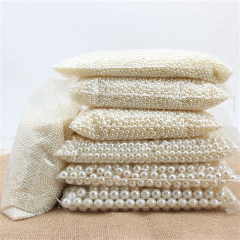 Wholesale Mm Pcs Bag Ivory White Abs Imitation Round Pearls