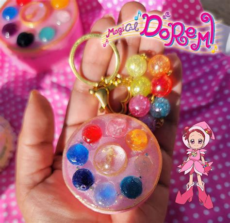 Ojamajo Doremi Magical Compact Charm Mto Keychain Photo Locket Kawaii