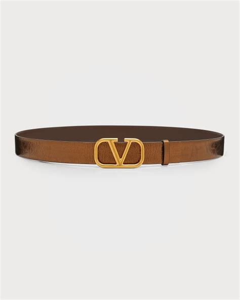 Valentino Garavani V Logo Leather Belt Neiman Marcus