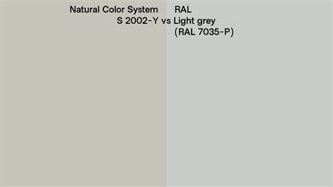 Natural Color System S 2002 Y Vs Ral Light Grey Ral 7035 P Side By