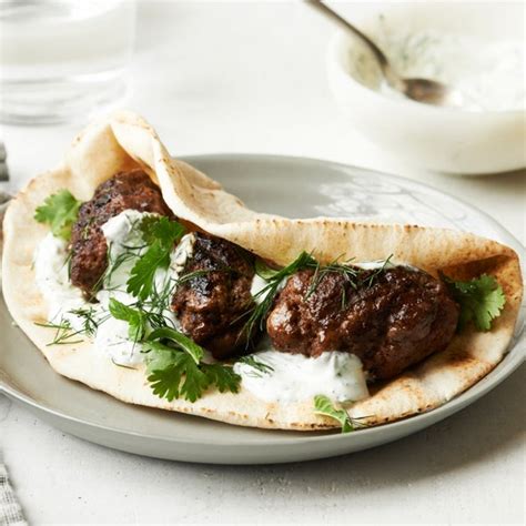 Spiced Middle Eastern Lamb Patties With Pita And Yogurt Recipe