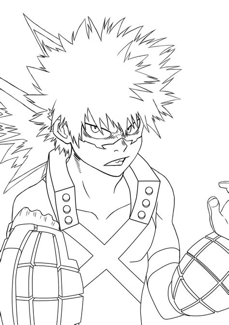 Katsuki Bakugo Line Art By Laurajeanda On Deviantart