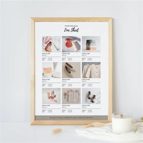 Line Sheet For Wholesale Canva Template Editable Price Etsy