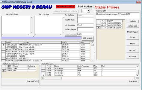 Perancangan Sistem Informasi Kesiswaan Berbasis Sms Gateway Di Smp