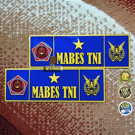 Jual Stiker Mabes Tni Au Biru Panjang Timbul Sepasang Stiker Plat