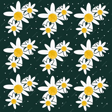 Premium Vector | Seamless pattern with daisy flower vector