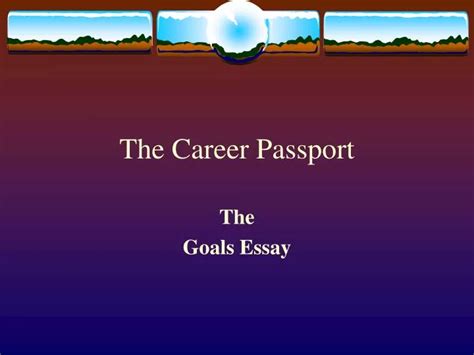 Ppt The Career Passport Powerpoint Presentation Free Download Id 654772