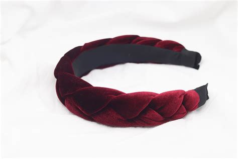 Womens Wide Velvet Plait Headband Twist Thick Braid Hairband Etsy Canada