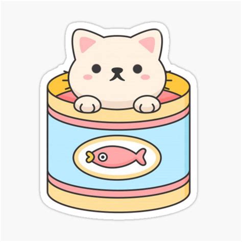 Tuna Neko Sticker By Kawaiistudio Redbubble