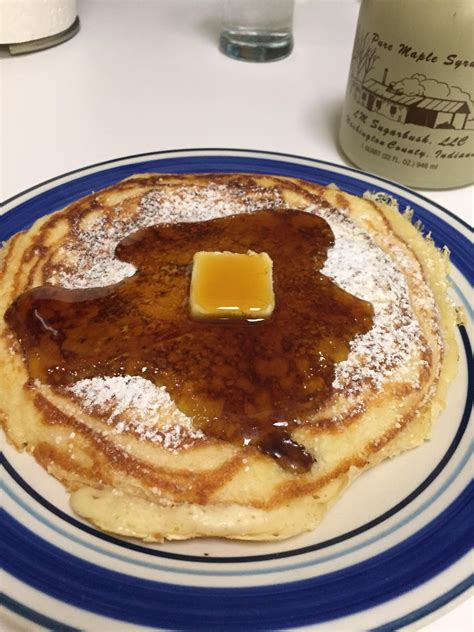 Buttermilk Pancake And Real Maple Syrup Rfoodporn