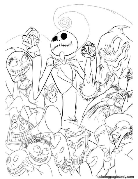 Oogie Boogie Coloring Pages Free The Nightmare Before Christmas