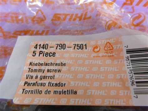 Stihl Kombi Km55r Km90r Km100r Km130r Oem Coupler Tommy Screw 4140 790 7501 Ebay