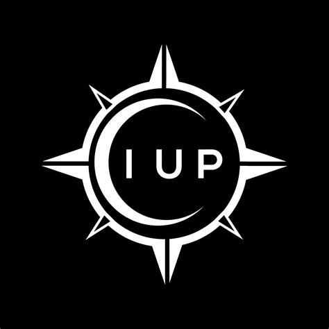 IUP abstract technology circle setting logo design on black background ...