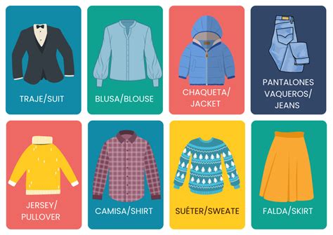 Ropa En Inglés Fichas Vocabulario